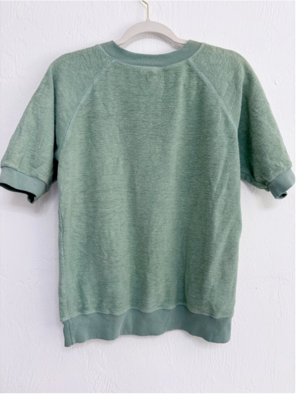 Women's Jungmaven Hemp Organic Cotton SS Raglan Sherpa Sweatshirt Green Size S - Picture 2 of 10